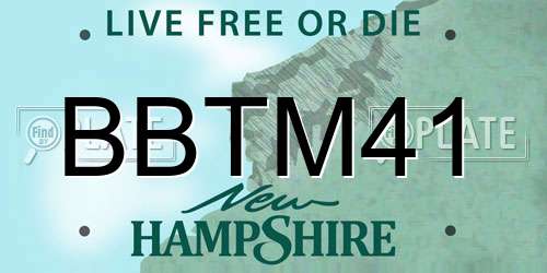 BBTM41 New Hampshire License Plate