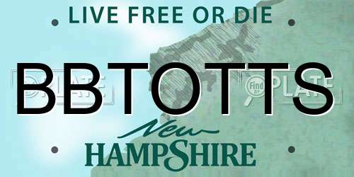 BBTOTTS New Hampshire License Plate