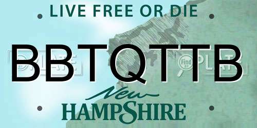 BBTQTTB New Hampshire License Plate
