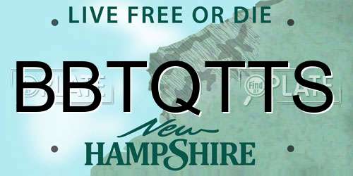 BBTQTTS New Hampshire License Plate