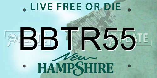 BBTR55 New Hampshire License Plate