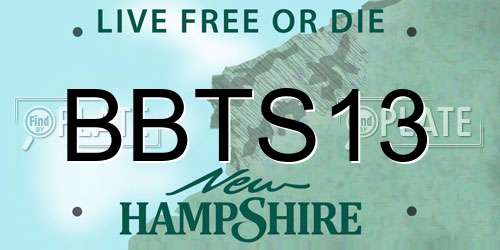 BBTS13 New Hampshire License Plate