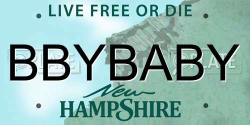BBYBABY New Hampshire License Plate