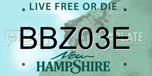 BBZ03E New Hampshire License Plate