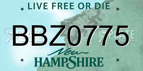 BBZ0775 New Hampshire License Plate