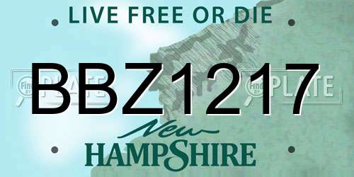 BBZ1217 New Hampshire License Plate