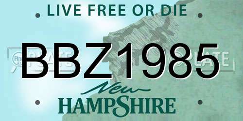 BBZ1985 New Hampshire License Plate