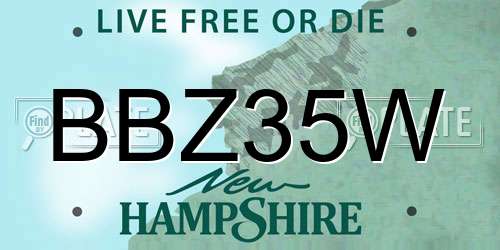 BBZ35W New Hampshire License Plate