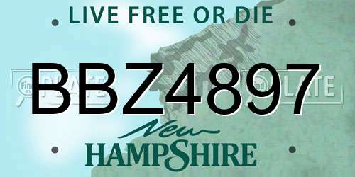 BBZ4897 New Hampshire License Plate
