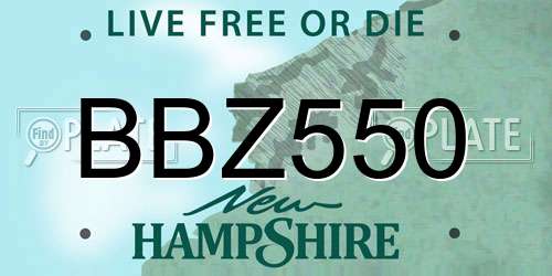 BBZ550 New Hampshire License Plate