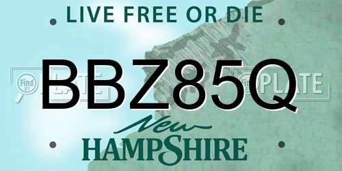 BBZ85Q New Hampshire License Plate