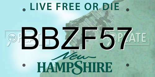 BBZF57 New Hampshire License Plate