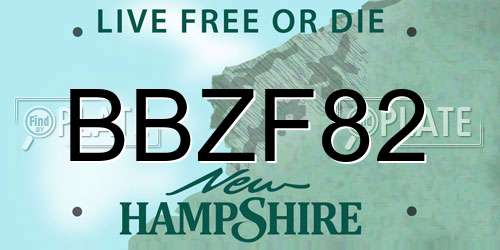 BBZF82 New Hampshire License Plate