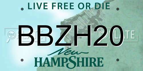 BBZH20 New Hampshire License Plate