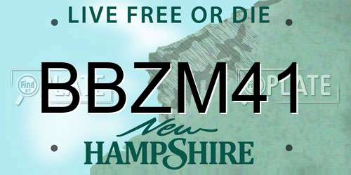 BBZM41 New Hampshire License Plate