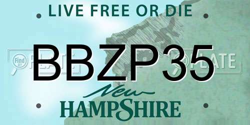 BBZP35 New Hampshire License Plate