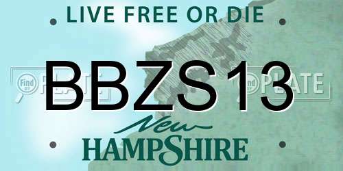 BBZS13 New Hampshire License Plate