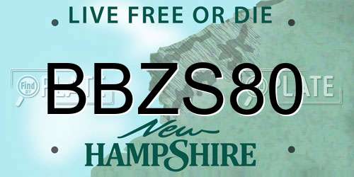 BBZS80 New Hampshire License Plate