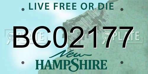 BC02177 New Hampshire License Plate