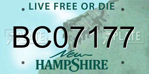 BC07177 New Hampshire License Plate