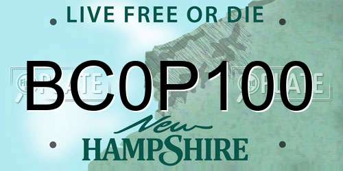 BC0P100 New Hampshire License Plate