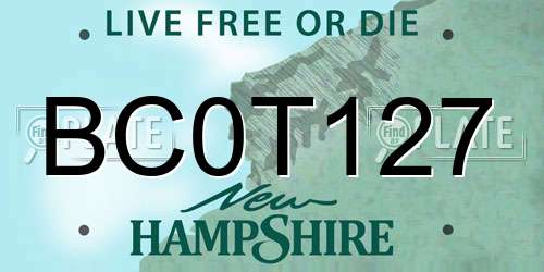 BC0T127 New Hampshire License Plate