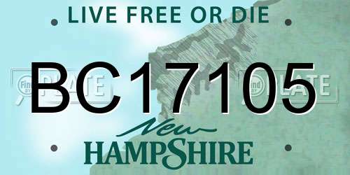 BC17105 New Hampshire License Plate