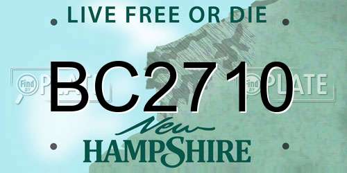 BC2710 New Hampshire License Plate