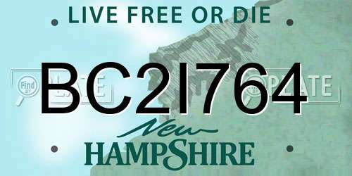 BC2I764 New Hampshire License Plate