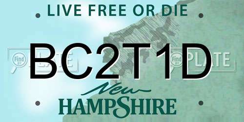 BC2T1D New Hampshire License Plate