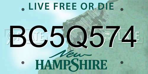 BC5Q574 New Hampshire License Plate