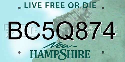 BC5Q874 New Hampshire License Plate