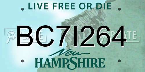 BC7I264 New Hampshire License Plate