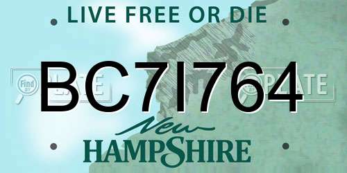 BC7I764 New Hampshire License Plate