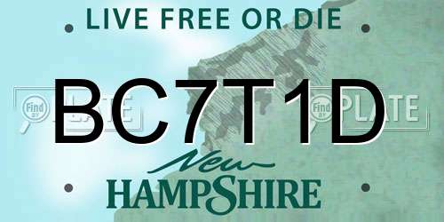 BC7T1D New Hampshire License Plate
