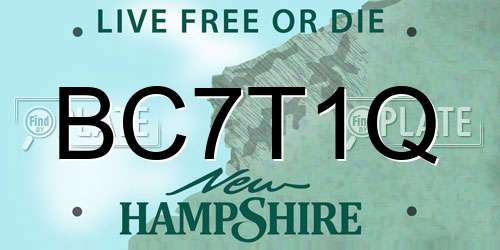 BC7T1Q New Hampshire License Plate