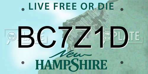 BC7Z1D New Hampshire License Plate
