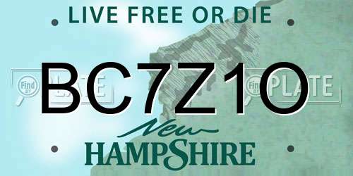 BC7Z1O New Hampshire License Plate
