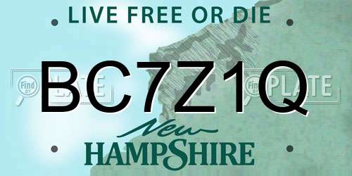 BC7Z1Q New Hampshire License Plate