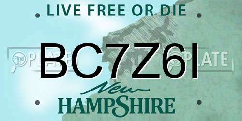 BC7Z6I New Hampshire License Plate