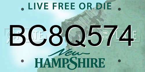 BC8Q574 New Hampshire License Plate