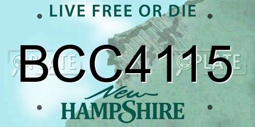 BCC4115 New Hampshire License Plate
