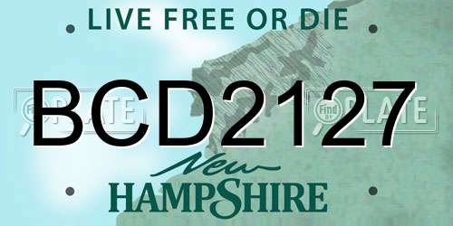 BCD2127 New Hampshire License Plate