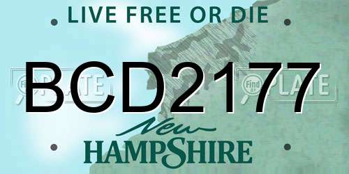 BCD2177 New Hampshire License Plate
