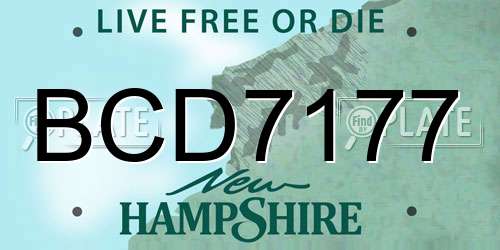 BCD7177 New Hampshire License Plate