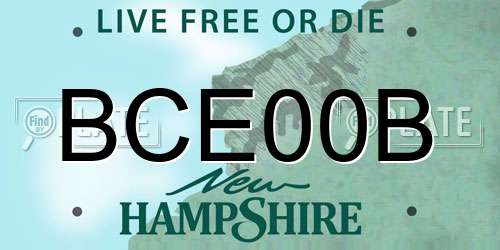 BCE00B New Hampshire License Plate