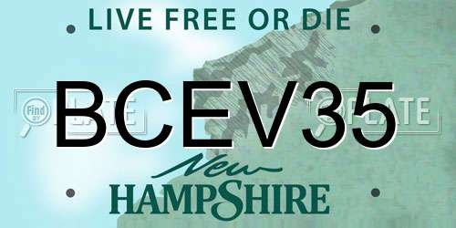 BCEV35 New Hampshire License Plate
