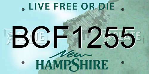 BCF1255 New Hampshire License Plate