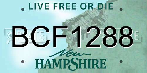 BCF1288 New Hampshire License Plate