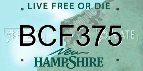 BCF375 New Hampshire License Plate